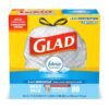 Glad Tall Kitchen Drawstring Trash Bags – OdorShield 13 Gallon Grey Trash Bag, Febreze Fresh Clean – 80 Count