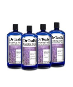 Dr Teal's Foaming Bath with Pure Epsom Salt, Soothe & Sleep with Lavender, 34 fl oz (Pack of 4)