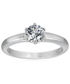 Amazon Collection Sterling Silver Solitaire Ring set with Round Infinite Elements Cubic Zirconia