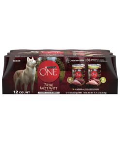 Purina ONE True Instinct Tender Cuts in Gravy With Real Turkey and Venison, and With Real Chicken and Duck High Protein Wet Dog Food Variety Pack – (12) 13 oz. Cans