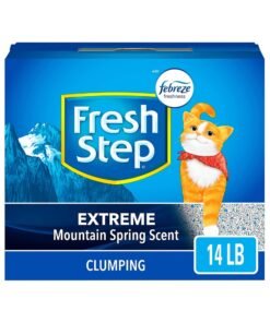 Fresh Step Clumping Cat Litter, Extreme Odor Control, Mountain Spring Scent With Febreze, 14 lbs