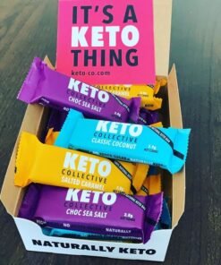 Three Flavours Keto Snack Box: Choc Sea Salt, Salted Caramel, & Classic Coconut (40g x 15 + 1 Free Bar)