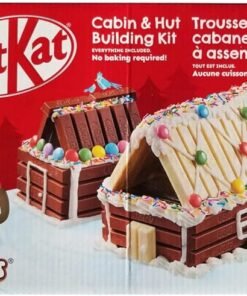 Nestle Chocolate KITKAT Christmas and Holiday Candy Cabin & Hut Building Kit Chocolate, 1.35kg/3 lbs , 48 Ounces', Red