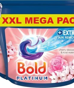 Bold Platinum PODS Washing Liquid Laundry Detergent Capsules 52 Washes, Cherry Blossom & Rose Water, Extra Stain Femoval, With Built-In Lenor Softener