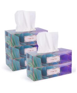 Plush Facial Tissues 130 Per Box Size 7″ X 6.9″ 2 Ply,Soft, Smooth, Great for Bathroom, Office, Store, School,Home, Kitchen, Or in Your Car & in Every Room (Family pack Pack of 5, 650 Tissues total)
