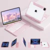 [New User Only+Free Shipping]2025 Cyberpunk Y2K keyboard case for iPad + iFacemall Stylus Pen for iPad with Magnetic and Tilt Sensitive, White