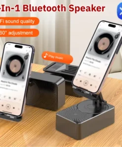 Bluetooth Speaker With Phone Stand 360º Rotating Mobile Phone Holder Anti-Slip Base Bluetooth Audio 5000mAh Power Bank Bracket