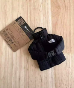 NWT The North Face Mini Nuptse Jacket Keychain Key Holder Japan Exclusive Black