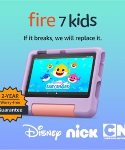 Anniversary Celebration while stocks last：Amazon Fire 7 Kids tablet (newest model) ages 3-7. Top-selling 7" kids tablet on Amazon. Includes 6 months of ad-free and exclusive content, easy parental controls, 10-hr battery, 16 GB, Purple